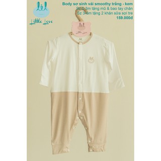 LIL - Body sơ sinh vải SMOOTHY trắng kem Little Love