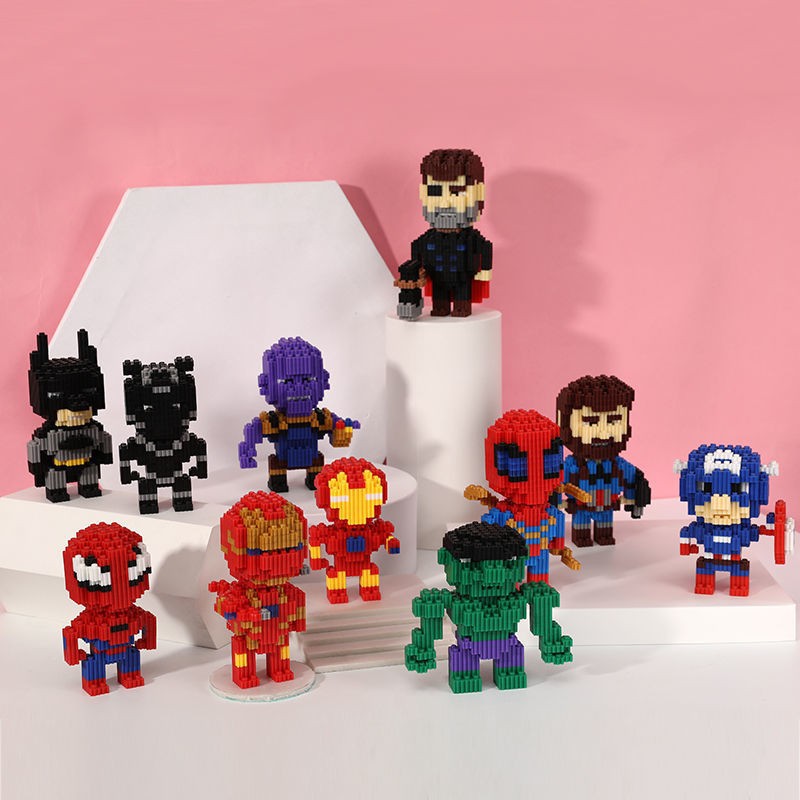 Mô Hình Lắp Ráp Lego 3D Mickey, Stich, Spiderman, Captain, Naruto, Luffy SmartHome Toys