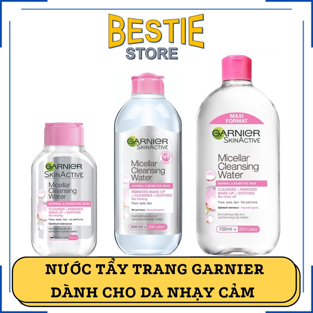 ( HÀNG UK ) Nước tẩy trang hồng Garnier Micellar Cleansing Water All-in-1 cho da nhạy cảm