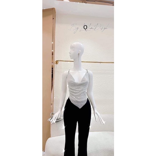Áo bling bling đá pha lê- áo 2 dây lấp lánh đính đá- áo hai dây xích phong cách sexy
