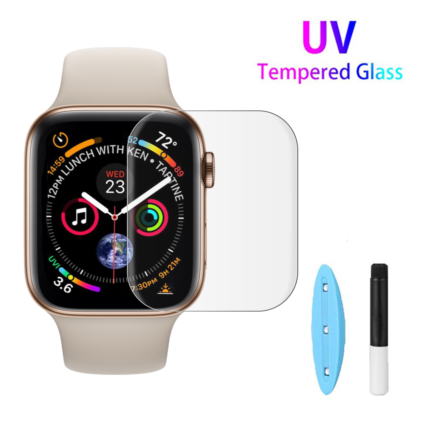 Kính Cường Lực Bảo Vệ Màn Hình Chống Tia Uv Cho Iwatch Series 1 2 3 4 5 Apple Watch 6 38mm 42 mm 44mm 40mm