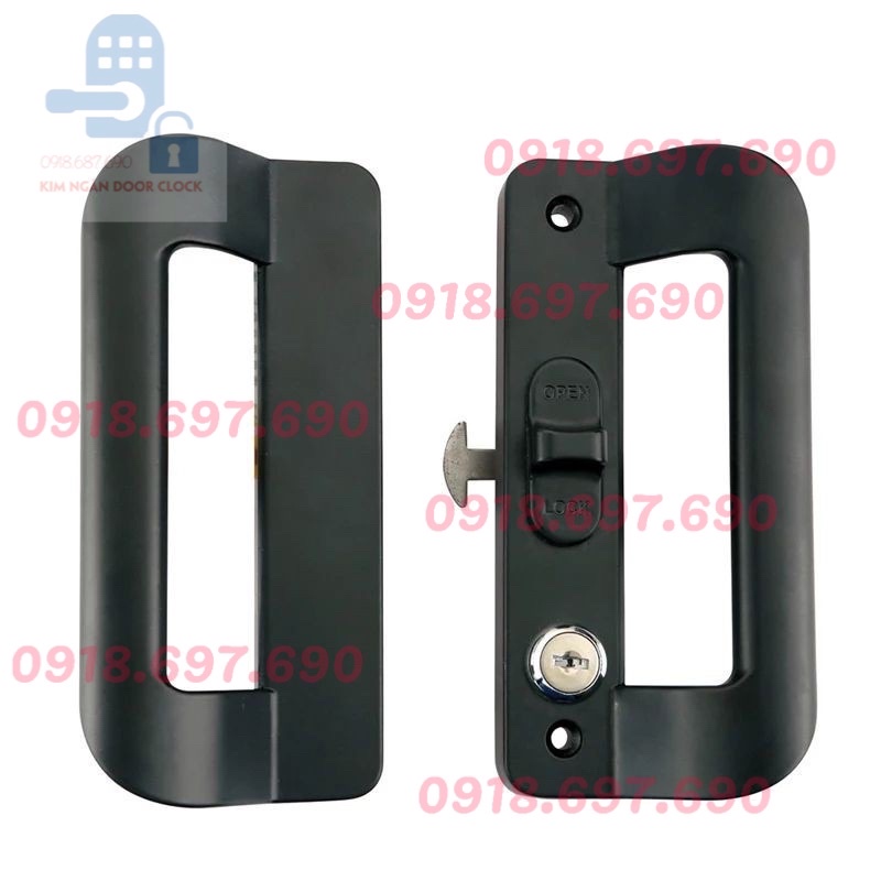 Khóa chữ D cửa lùa đi nhôm xingfa hàng  chính hãng