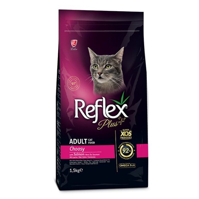 Hạt thức ăn khô Reflex Plus Adult Choosy Salmon 1.5kg cao cấp dành cho mèo lớn [DÀNH CHO MÈO KÉN ĂN]