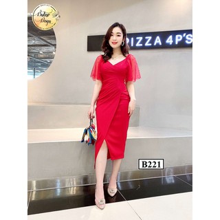 Váy đầm dự tiệc dáng ôm body B221 Đỏ - BUTINO SHOP thời trang nữ hàng thiết kế Cao Cấp - (3 màu)