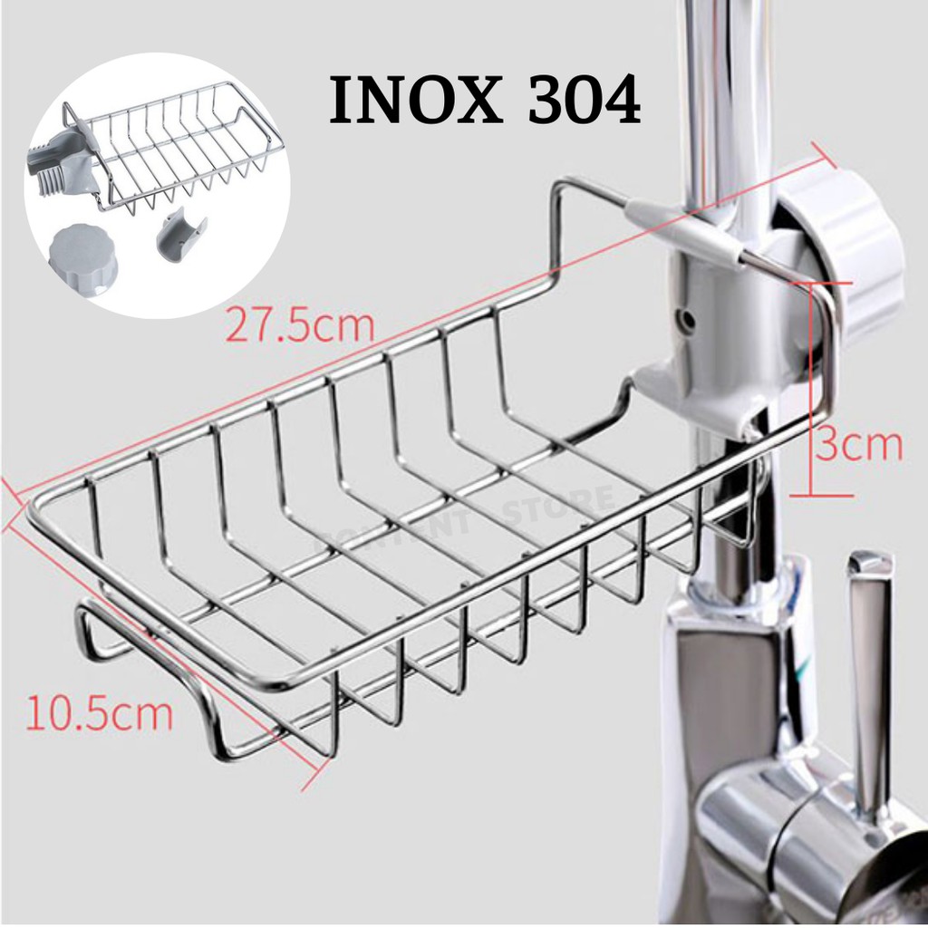 Kệ Để Đồ Rửa Chén inox Cao Cấp 304, Kệ Đặt Cạnh Vòi Rửa