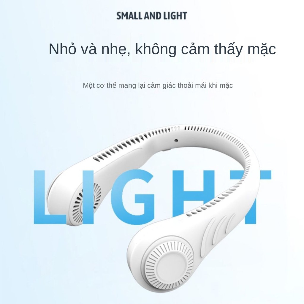 Không có lá treo cổ Quạt nhỏ thể sạc lại di động ngoài trời siêu yên tĩnh Bài tập nhà bếp dành cho sinh viên L