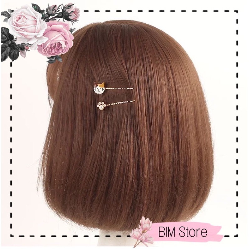 Set 2 kẹp tăm hình mèo, bàn chân mèo đáng yêu cho nữ