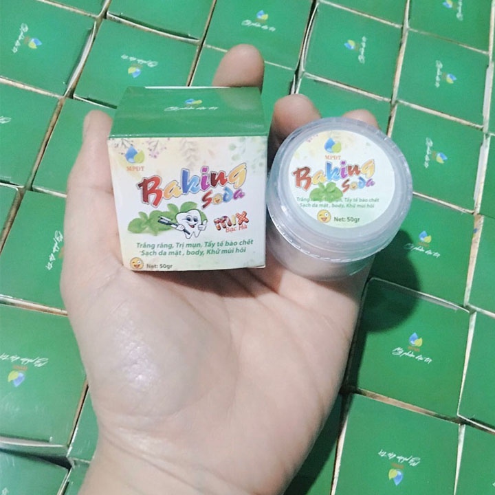 Baking Soda Bạc Hà Giảm Mụn Ẩn Mụn Đầu Đen Mịn Da Ngân Bình Gói 50gr