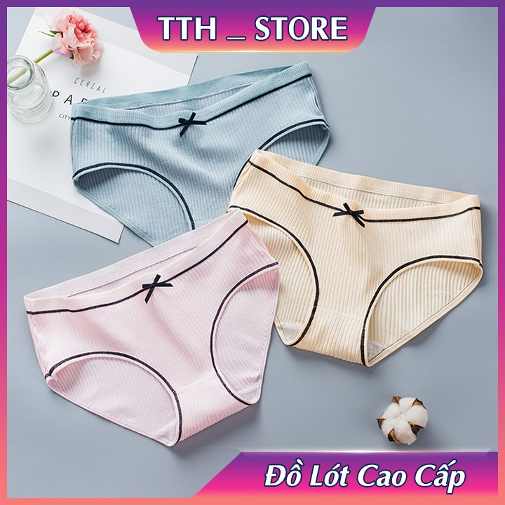 Quần lót nữ cotton viền ren kháng khuẩn cao cấp đính nơ sexy cho phái đẹp QQ014