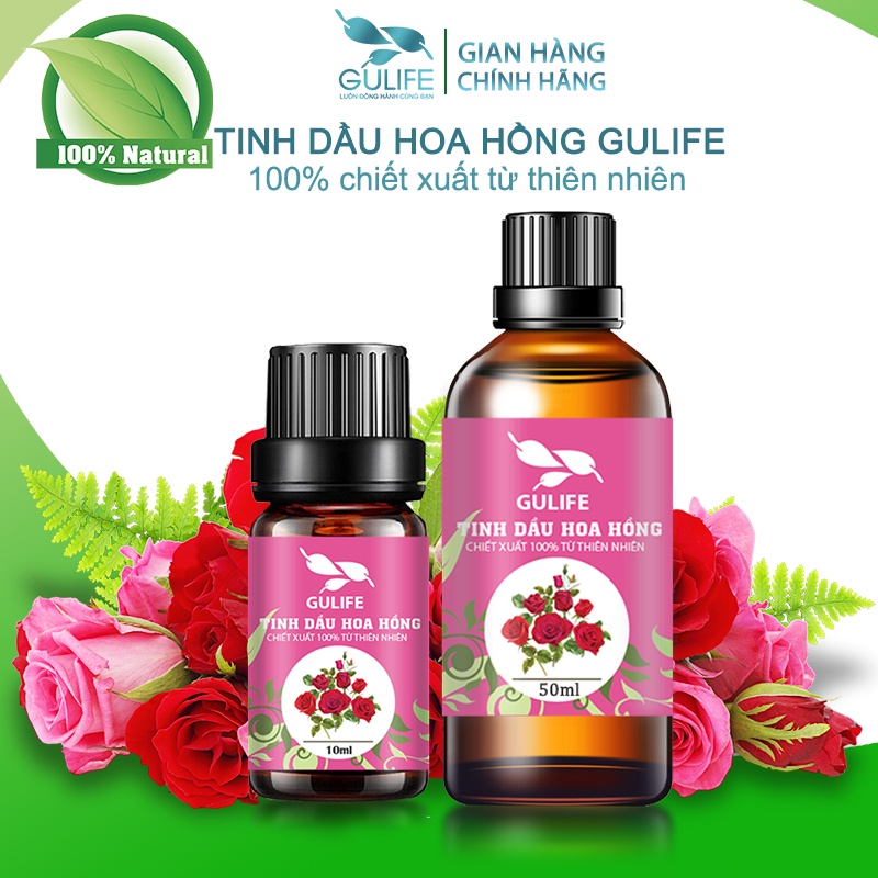 Tinh Dầu Hoa Hồng Chiết Xuất Từ Thiên Nhiên GULIFE - Giảm Căng Thằng, Thơm Phòng &amp; Thư Giãn