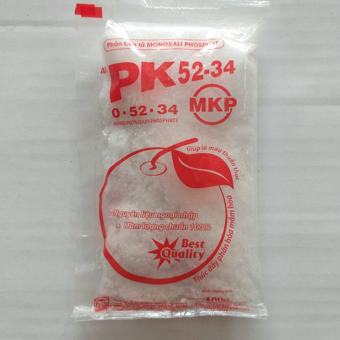 Phân bón siêu dinh dưỡng MKP cứng cây chống đỗ ngã - Gói 100gr