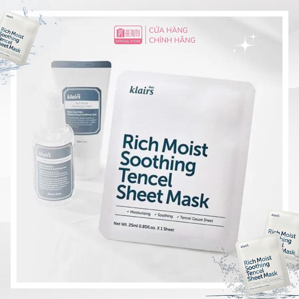 Mặt Nạ Cấp ẩm và Bảo Vệ Da Chuyên Sâu Dear Klairs Rich Moist Soothing Tencel Sheet Mask 25ml