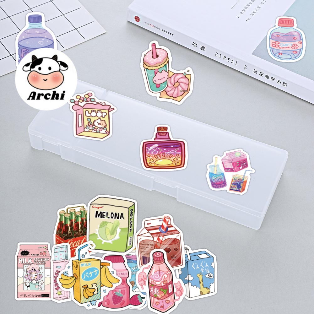 Sticker cute dán laptop, hình dán mũ bảo hiểm, điện thoại, vali set 10,50 miếng