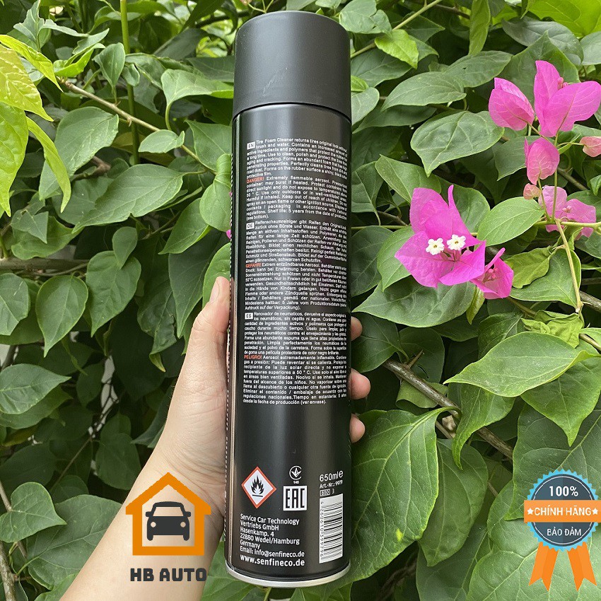 Chai Vệ Sinh Lốp Xe SENFINECO 9917–400ML Tire Schine Tire Foam Cleaner phục hồi màu đen của vỏ xe – Hàng Đức Chính Hãng
