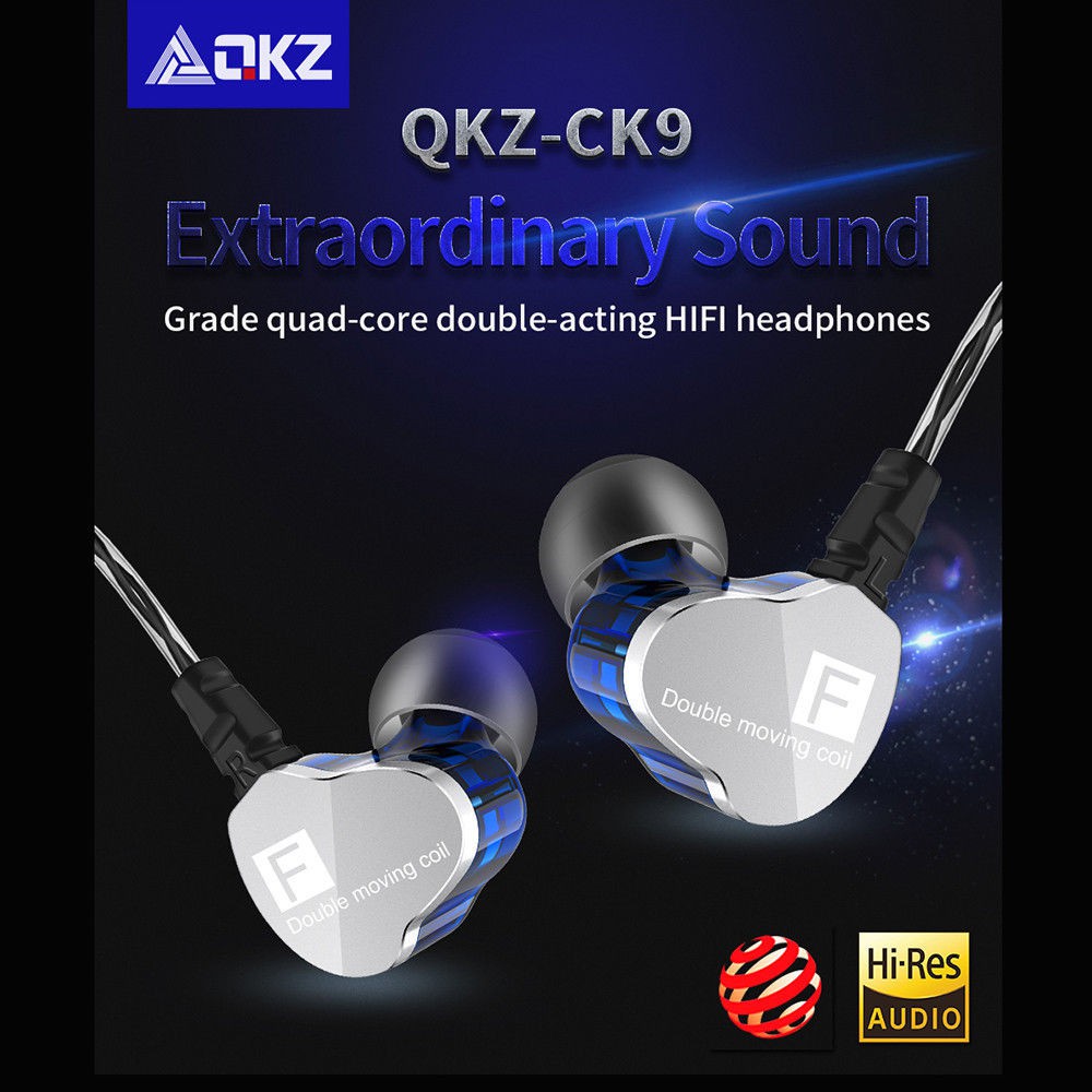 QKZ CK9 Đôi Đơn Vị Ổ Đĩa Trong Tai Tai Nghe Âm Bass Loa Siêu Trầm HIFI DJ Monito Chạy Sport Tai Nghe Earbuds