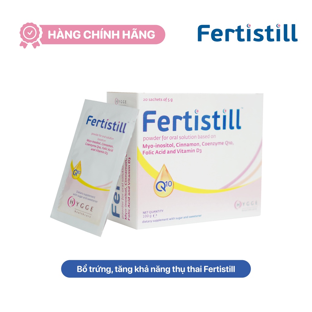 [CHÍNH HÃNG] Sản phẩm bổ trứng, tăng khả năng thụ thai, điều hoà kinh nguyệt Fertistill hộp 20 gói