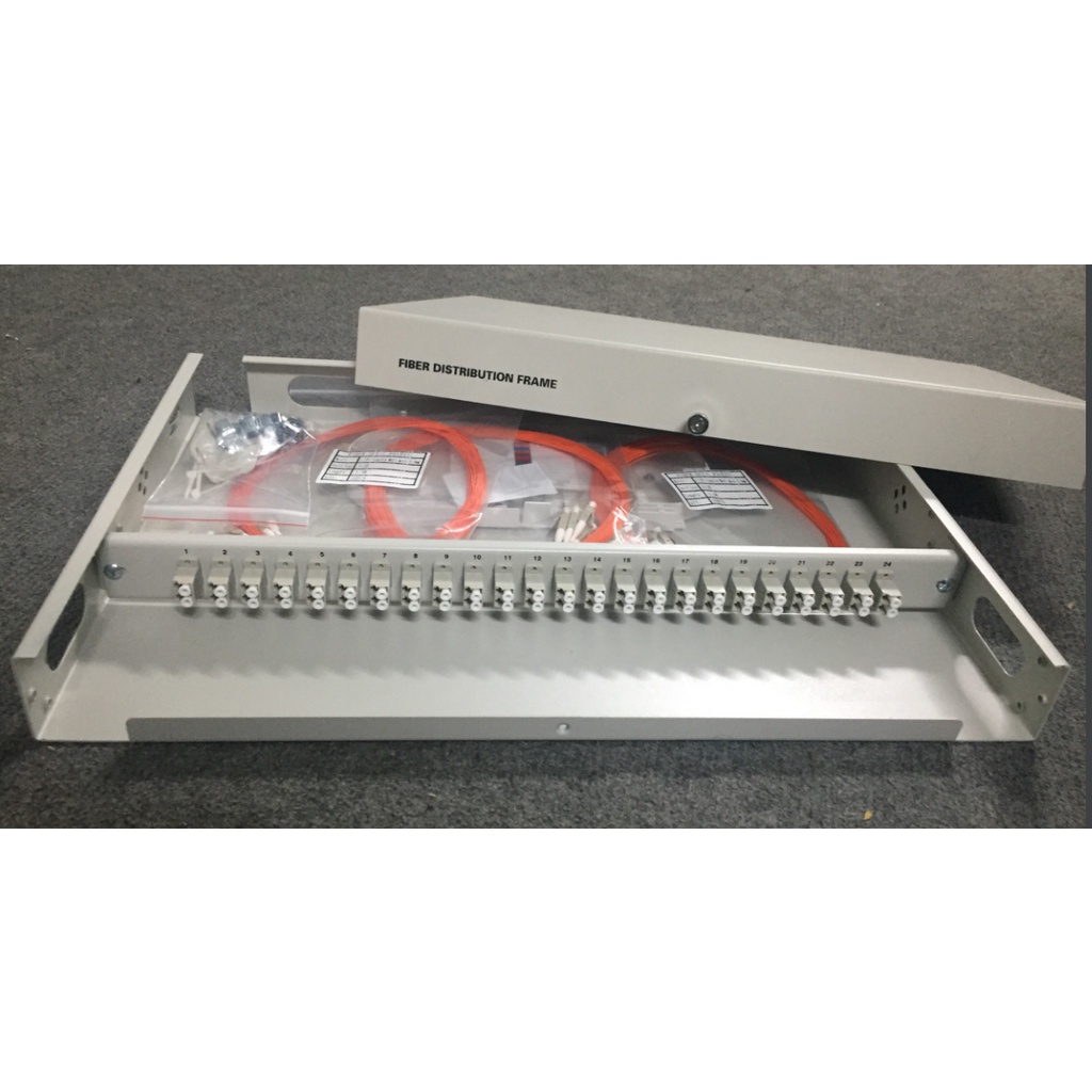 Hộp phối quang ODF 48FO rack LC/PC Multi mode, đầy đủ phụ kiện