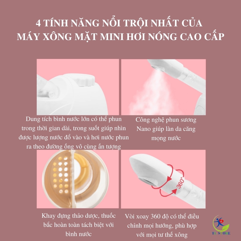 Máy xông da mặt mini hơi nóng chuẩn spa cao cấp công nghệ mới nhất K.SKIN