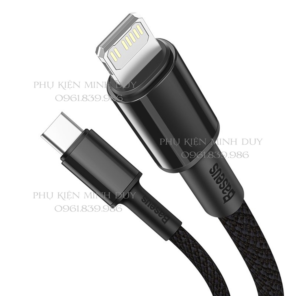 Cáp sạc dữ liệu Iphone 12 Baseus Tungsten Gold Fast Charging Data Cable Type-C to Lightning PD 20W ❤