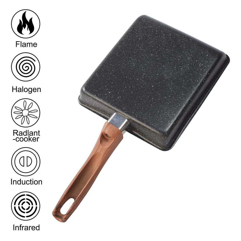 Vỉ Nướng Trứng Hình Chữ Nhật Bằng Sắt Tiện Dụng Cho Nhà Bếp