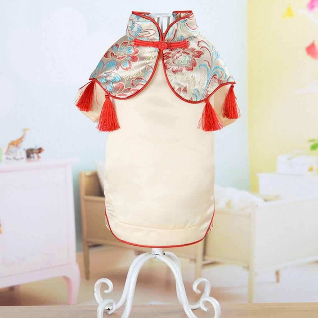 Đầm Sườn Xám Chất Liệu Cotton Thoáng Khí Thời Trang Cho Thú Cưng
