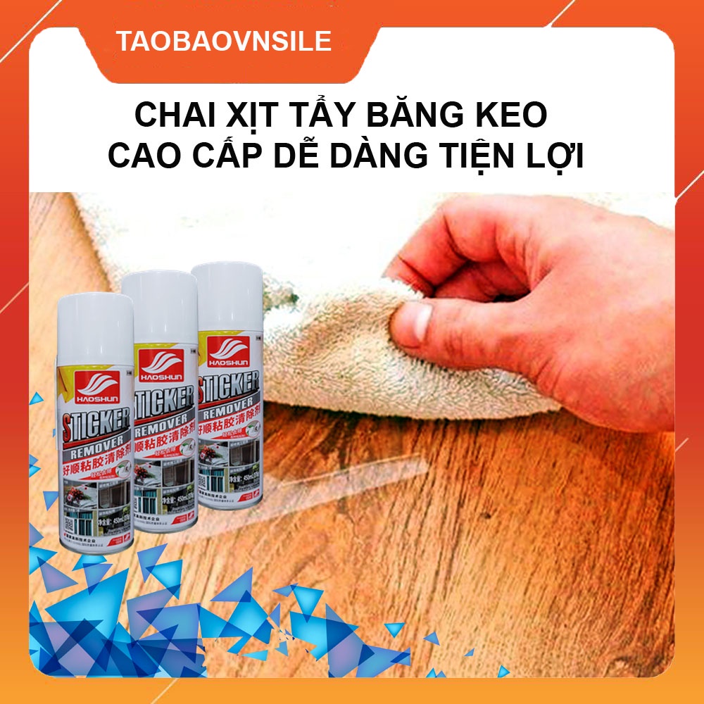 Chai Xịt Tẩy Keo Sơn Băng Dính - Vệ Sinh Nhựa Đường Vết bút mực HAOSHUN Sticker Remover - Dung Tích 450ML.- MACA COMPANY