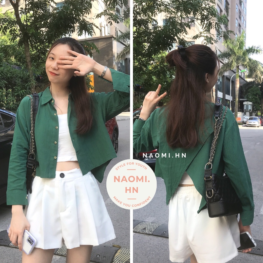 Áo sơ mi nữ xẻ tà sau lưng độc lạ dài tay cổ đức . Áo kiểu nữ xẻ tà sau lưng gợi cảm chất đẹp 3 màu xanh trắng hothit