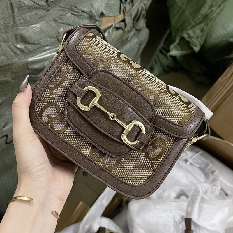 Túi Hồ Ngọc Hà size 18-22cm NÂU in chữ to Vừa ĐT HÀNG QUẢNG CHÂU