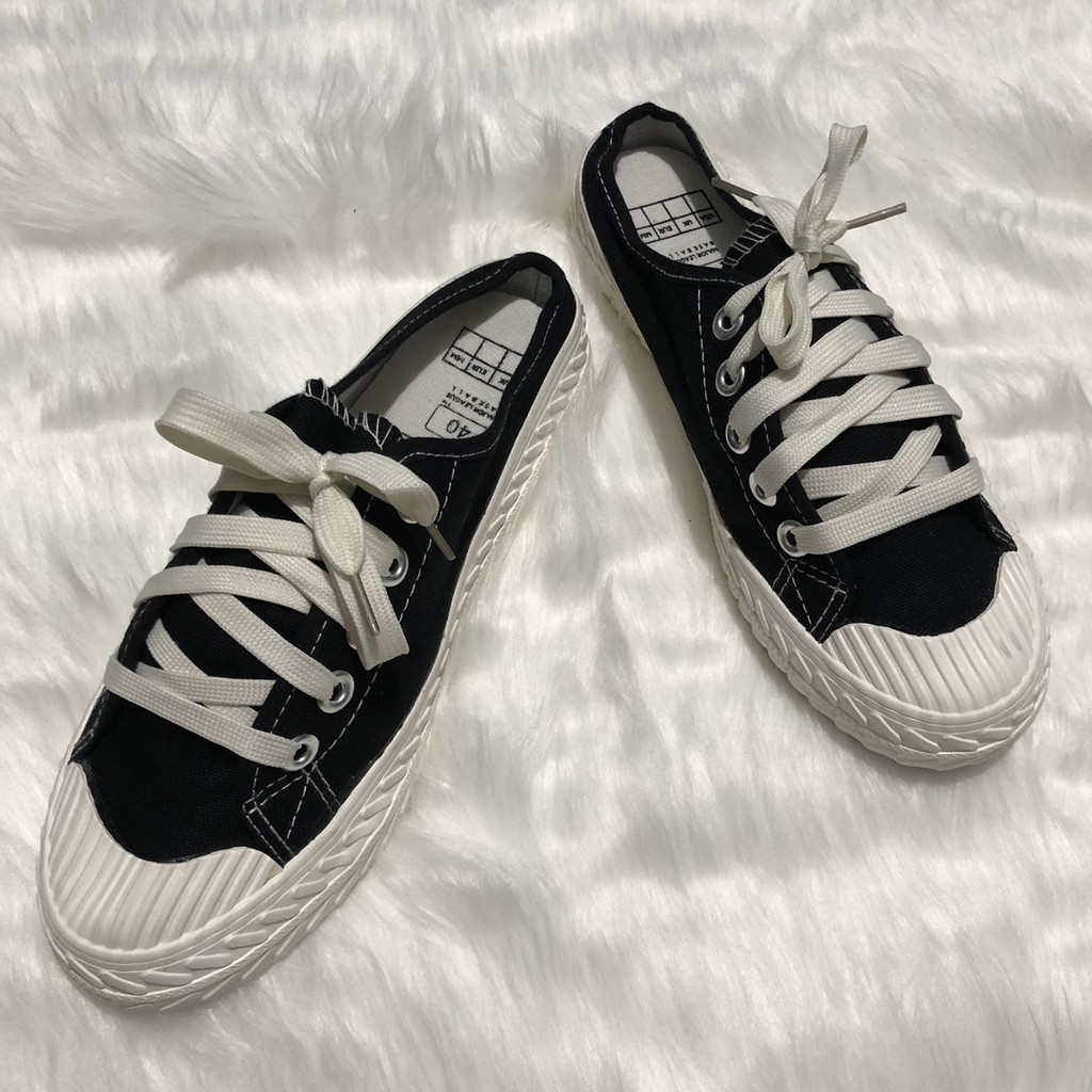 Giày sục nữ đạp gót độn đế in NY siêu hot hit phong  cách ulzzang hàn quốc đi lên chân cực sang chảnh dễ phối đồ TH-70 | BigBuy360 - bigbuy360.vn