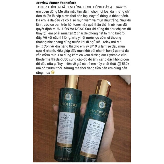 Nước hoa hồng/Toner Sanoflore Aqua Magnifica