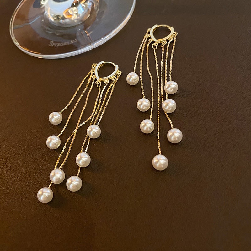 Bông Tai Đính Ngọc Trai Và Dây Tua Rua Thời Trang Mới 2022