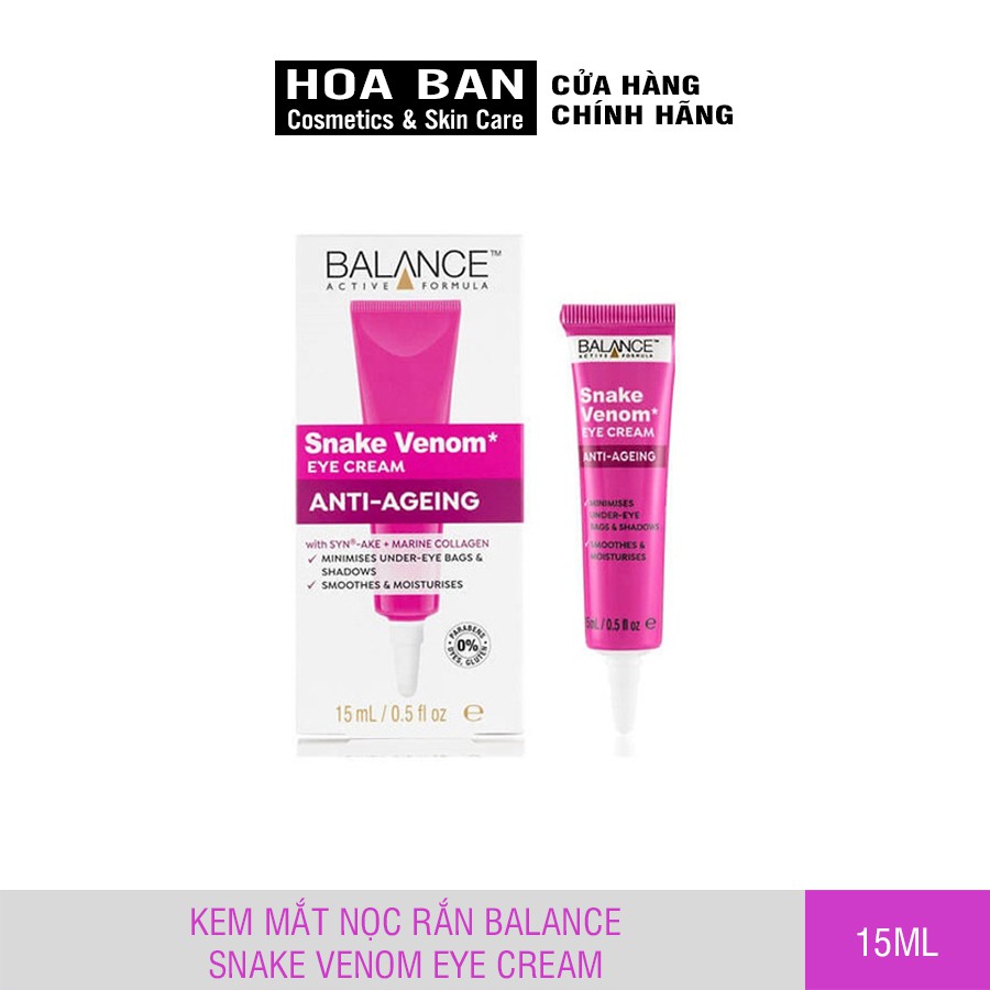 Kem mắt chống lão hóa nọc rắn Balance Active Formula Snake Venom 15ml