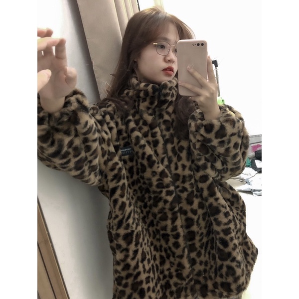 SẴN-Áo khoác lông da beo Nam, Nữ siêu ấm, form to -Ảnh thật+Video