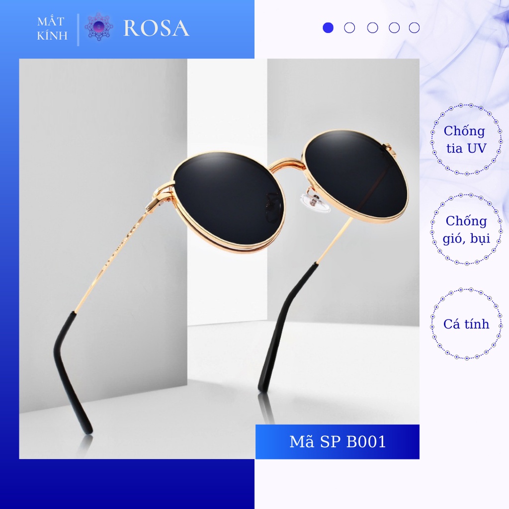 Kính mát tròn 2 lớp cao cấp chống tia UV phiên bản cá tính - Rosa