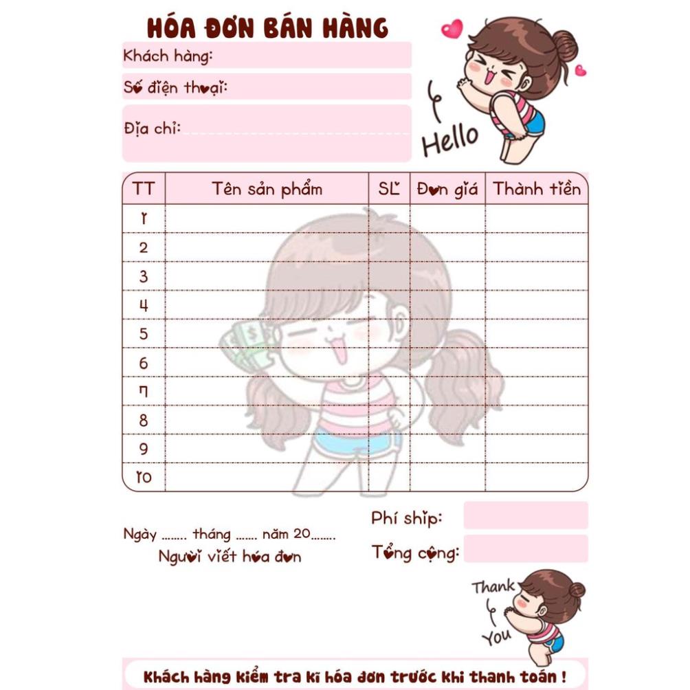 HOÁ ĐƠN BÁN HÀNG  2 liên ngẫu nhiên