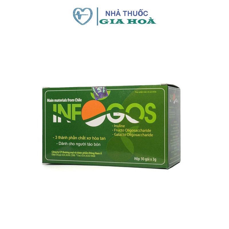 INFOGOS - Gói bột cung cấp chất xơ, hỗ trợ giảm táo bón, rối loạn liêu hóa dùng được cho trẻ em và phụ nữ có thai