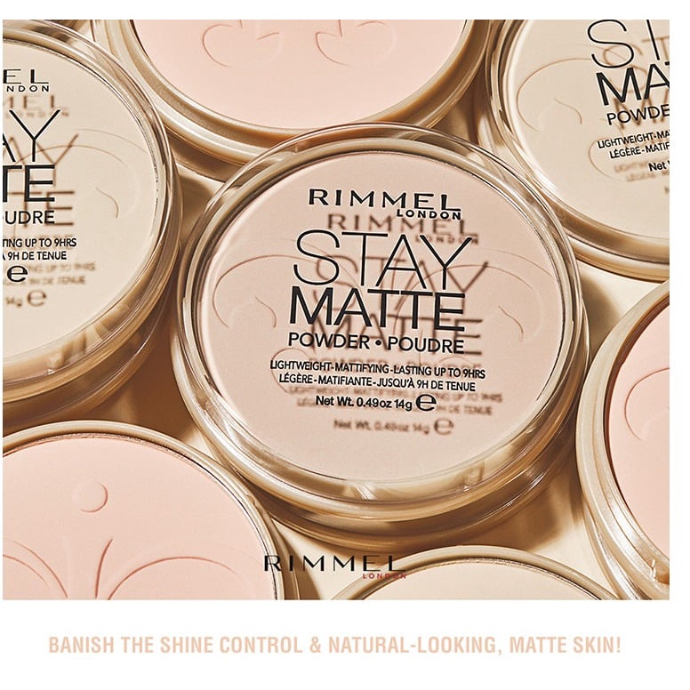 [Hàng trả order, không có dư] Phấn Phủ Kiềm Dầu Rimmel London Stay Matte Pressed Powder