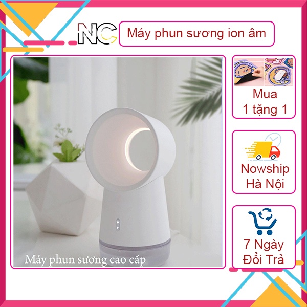 Máy phun sương ion âm trung hòa bụi không khí, máy xông tinh dầu có đèn ngủ hiện đại
