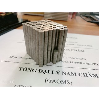 Bộ 20 viên nam châm đất hiếm chịu nhiệt độ cao 350 độ C, nam châm chịu nhiệt 6x1.2mm
