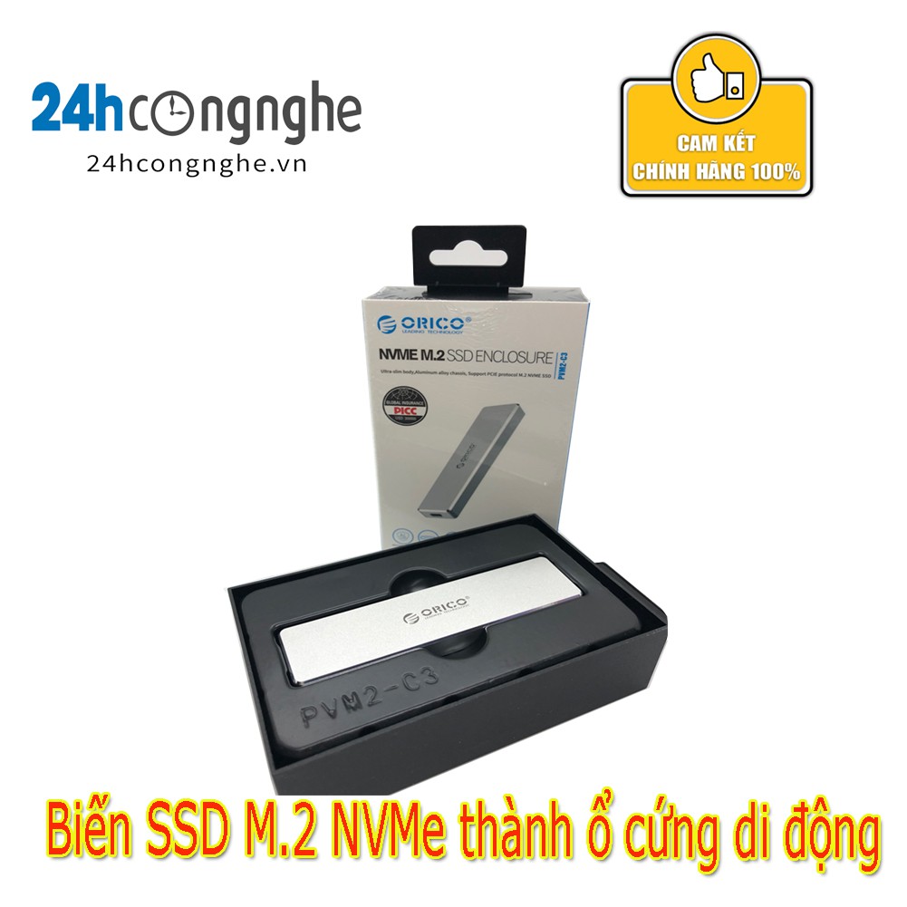 Box chuyển M.2 PCie sang USB 3.1 ORICO PVM2-C3 - Biến SSD M.2 NVMe thành ổ cứng di động