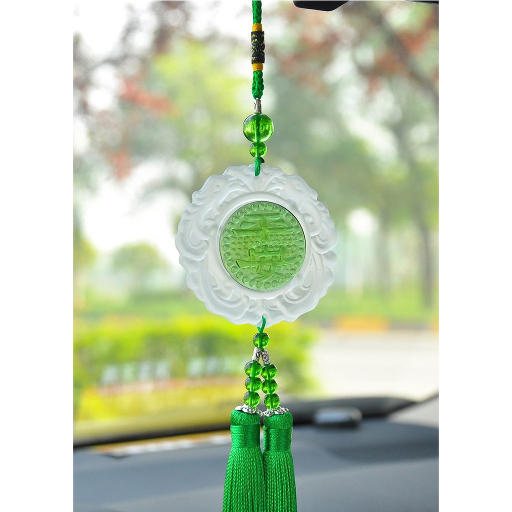 Khánh Treo Xe Ô Tô Đá Ngọc Tự Nhiên Khắc Chữ Bình An