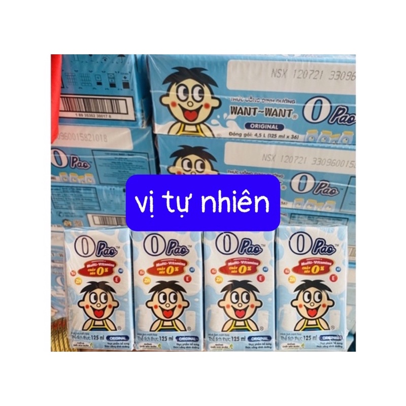 Combo 1th sữa uống dinh dưỡng OPAO vị tự nhiên hoặc dâu 125ml date 11/2022