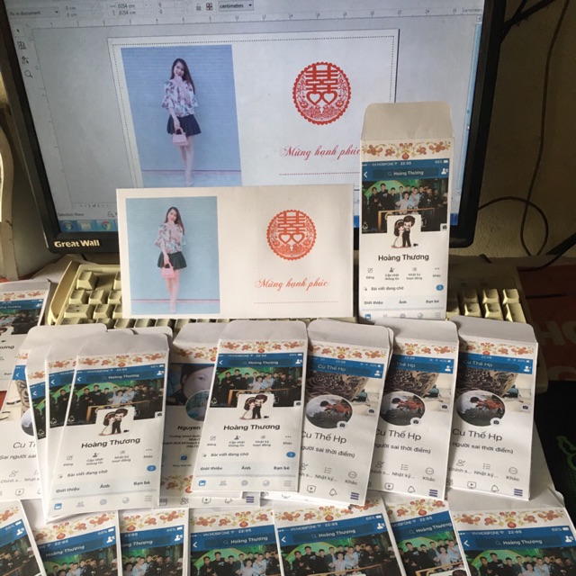 Phong bì đi đám cưới in hình theo yêu cầu