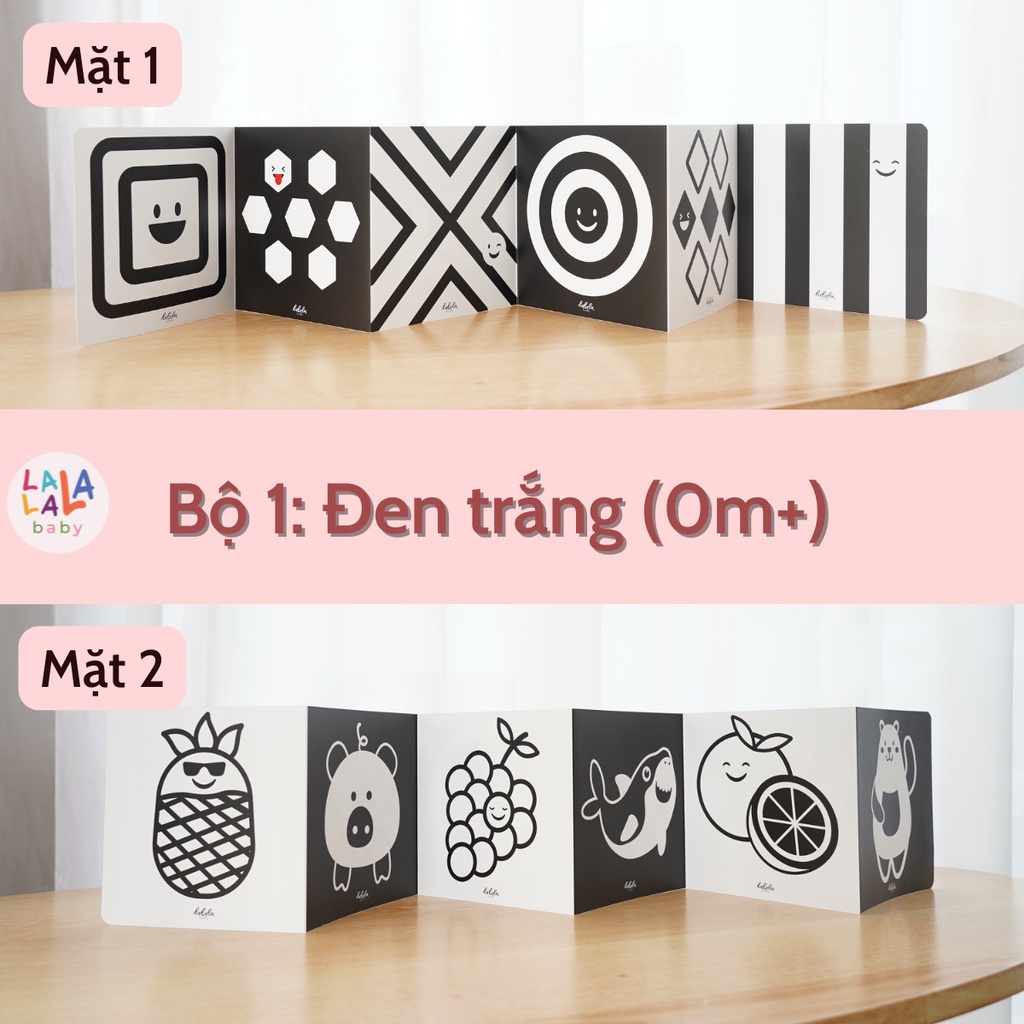 Bộ thẻ kích thích thị giác cho bé bao gồm thẻ gấp và thẻ decal dán tường thương hiệu Lalala baby