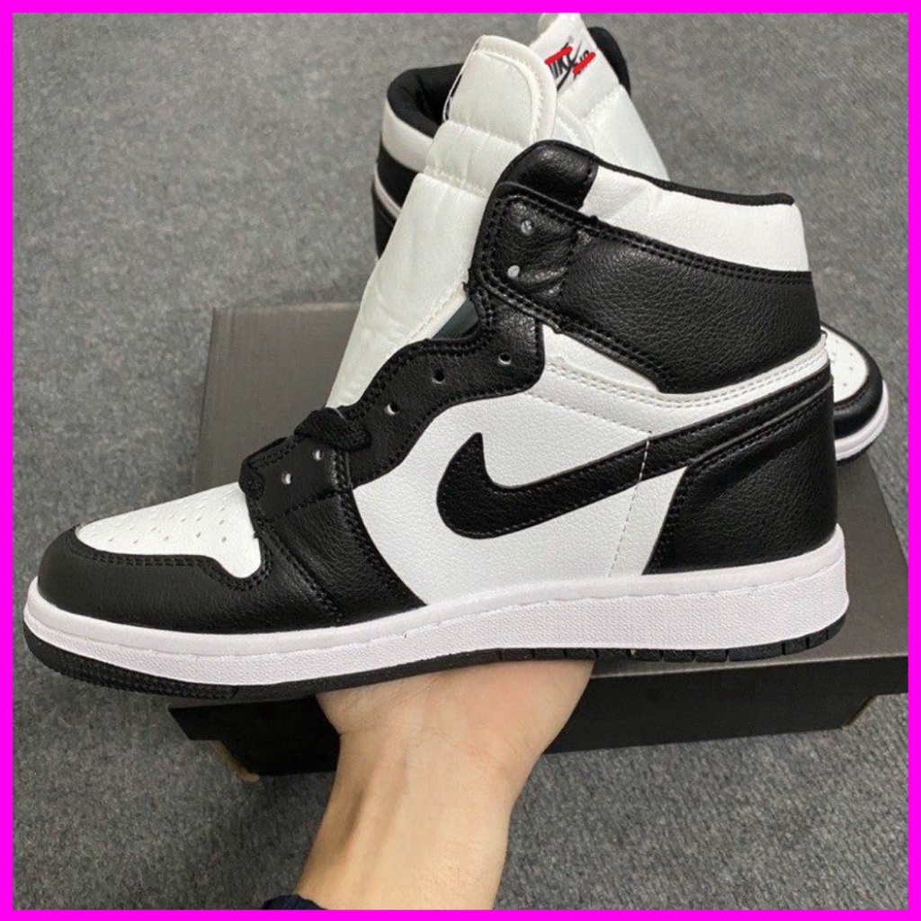 Giày Jordan cổ cao đen trắng, Giày Jd cổ cao Panda hot trend 2022