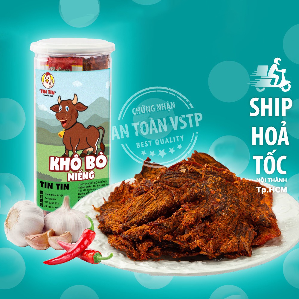 Khô bò miếng cao cấp hũ pet 300g, thịt khô,bò khô, khô bò, đặc sản, thịt khô, đồ ăn vặt Hà Nội vừa ngon vừa rẻ | BigBuy360 - bigbuy360.vn