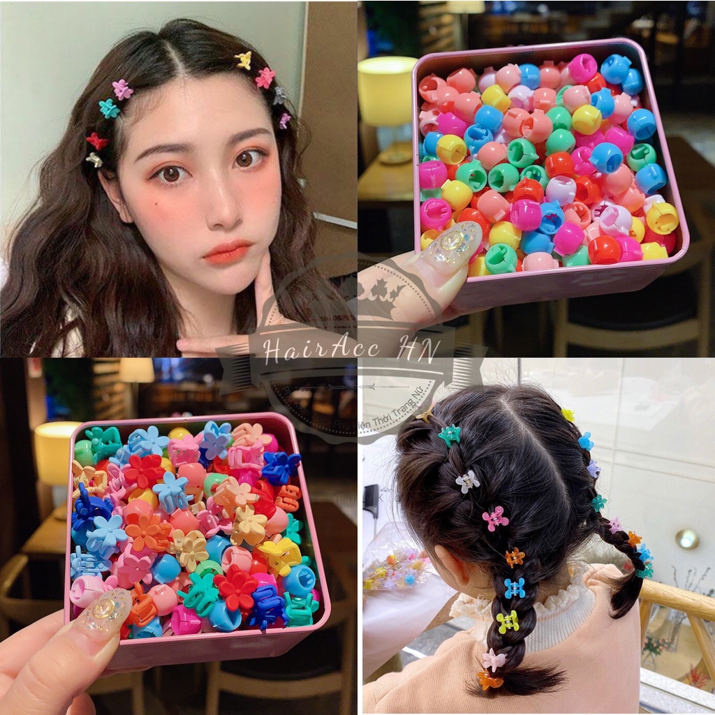 Bộ 30 Kẹptóc Mini Trang Trí Tóc Nhiều Màu Sắc Sặc Sỡ Kẹp Tóc Trang Trí Chụp Hình Bánh Bèo Phụ Kiện Cho Bạn Nữ Và Bé Nữ