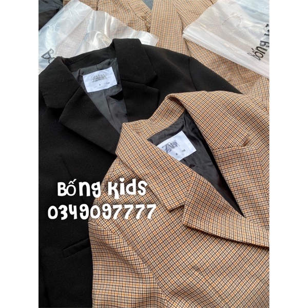 Áo Khoác Blazer Bé Gái Kaki Lửng ZR