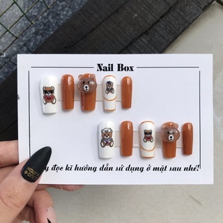 Nail box mẫu nail gấu nâu hot hit 2021