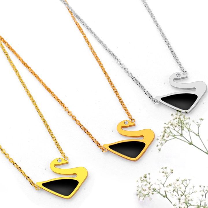 DÂY CHUYỀN TITAN THIÊN NGA ĐEN TN116 SIÊU ĐẸP BỀN MÀU